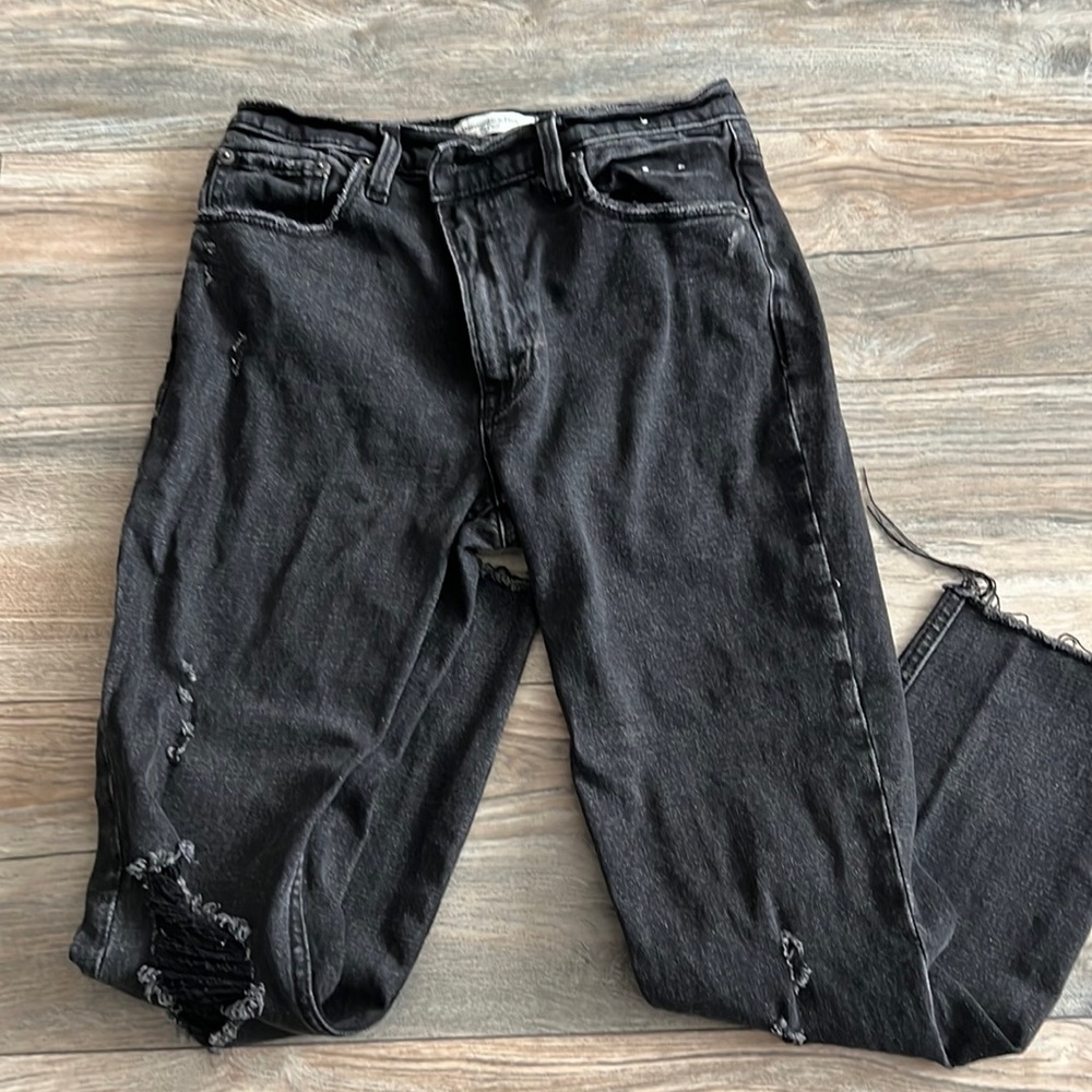 Abercrombie Black Skinny High Rose Jeans